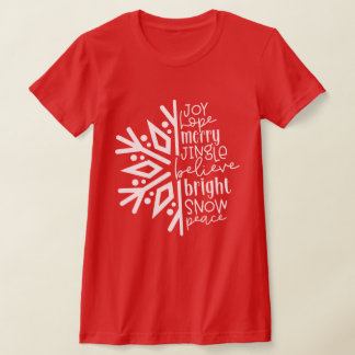 Camiseta Joy Hope Merry Jingle Believe Bright Snow Peace