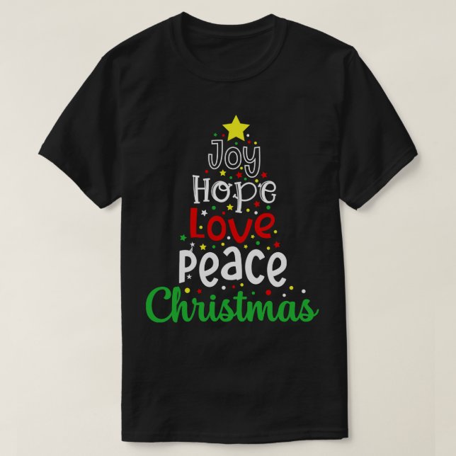 Camiseta Joy hope peach navidades (Diseño del anverso)