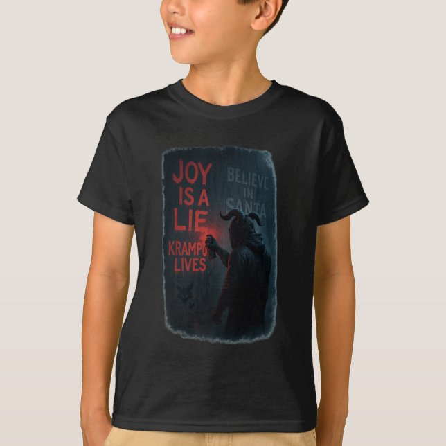 Camiseta Joy Is a Lie – Krampus Lives Graffiti Horror Chris (Anverso)