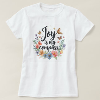 Camiseta Joy Is My Compass Floral Butterfly