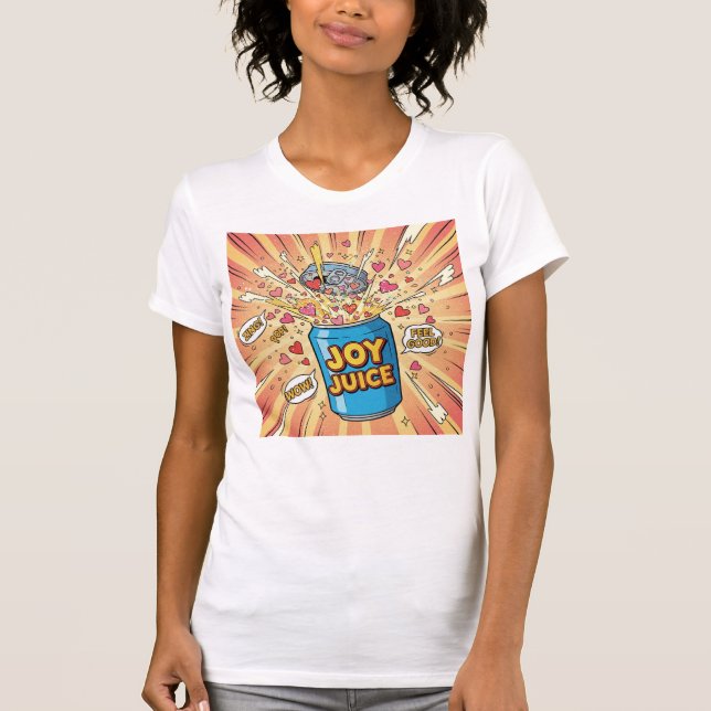 Camiseta Joy Juice — Pop the Can of Happiness (Anverso)