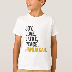 Camiseta Joy Love Latkes Peace Hanukkah Funny Jewish