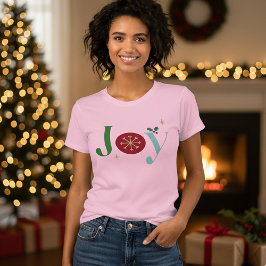 Camiseta Joy Modern Vintage Snowflake Holiday