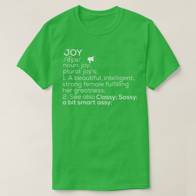 Camiseta Joy Name Joy Definition Joy Joy Name Joy Meanin (Diseño del anverso)