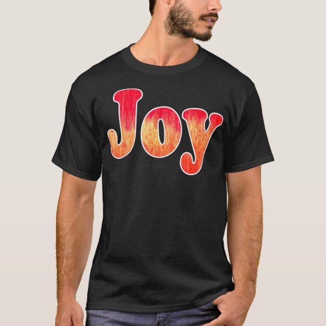 Camiseta Joy Naranja Red Hot Fire Colores Navidades azules  (Anverso)