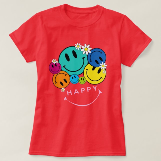 Camiseta 😊 Joy of Smiles – Positive Vibes Women’s Basic T- (Diseño del anverso)