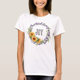 Camiseta Joy Sunflower & Lavender Floral Wreath