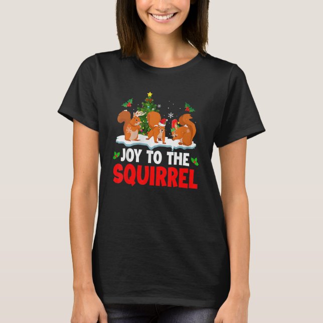 Camiseta Joy To The Squirrel Christmas Santa Elf Reindeer S (Anverso)