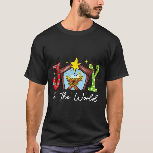 Camiseta Joy To The World Baby Jesus Christmas Nativity Sce (Anverso)