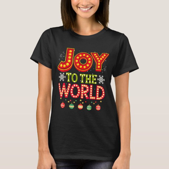 Camiseta Joy To The World Christmas Pajamas For Kids, Women (Anverso)