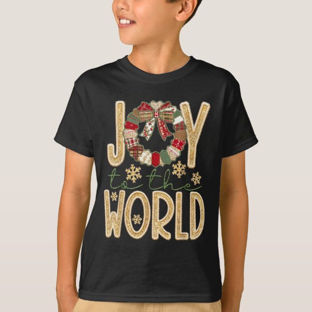 Camiseta Joy To The World Jesus Christian Snowflake Christm (Anverso)