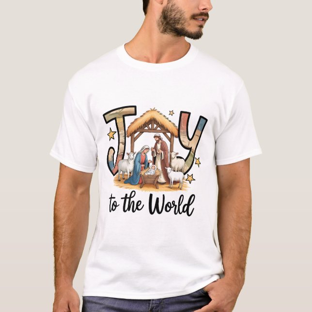 Camiseta Joy to the World,Jesus Christmas  (Anverso)