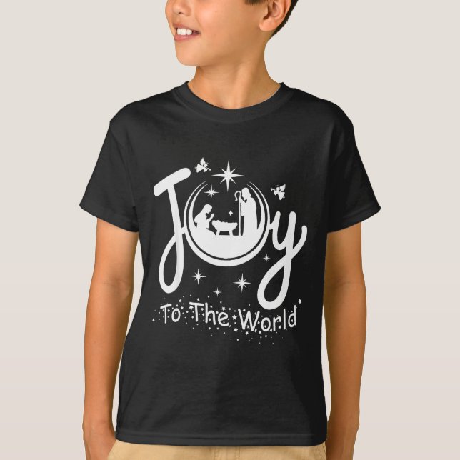 Camiseta Joy To The World Jesus Christmas Nativity Scene Fa (Anverso)