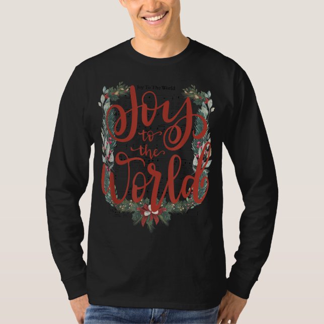 Camiseta Joy-To-The-World Navidades Cristianos Jesús Nacimi (Anverso)