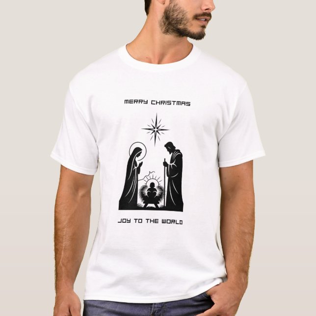 Camiseta Joy to the World T-Shirt | Minimalist Nativity (Anverso)