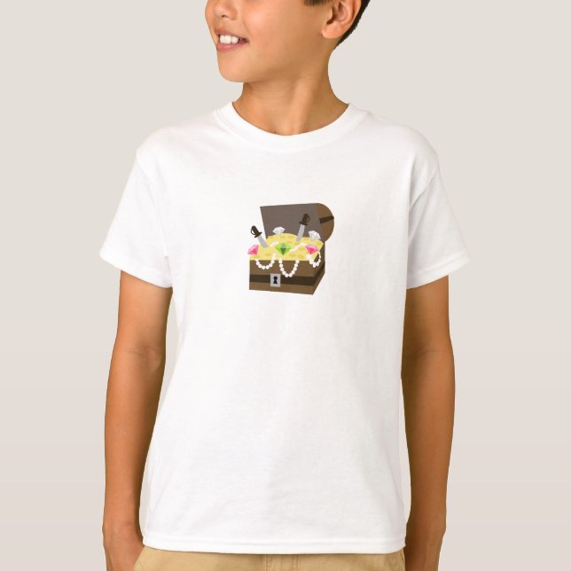 Camiseta Joyas rosadas y verdes del cofre del tesoro - (Anverso)