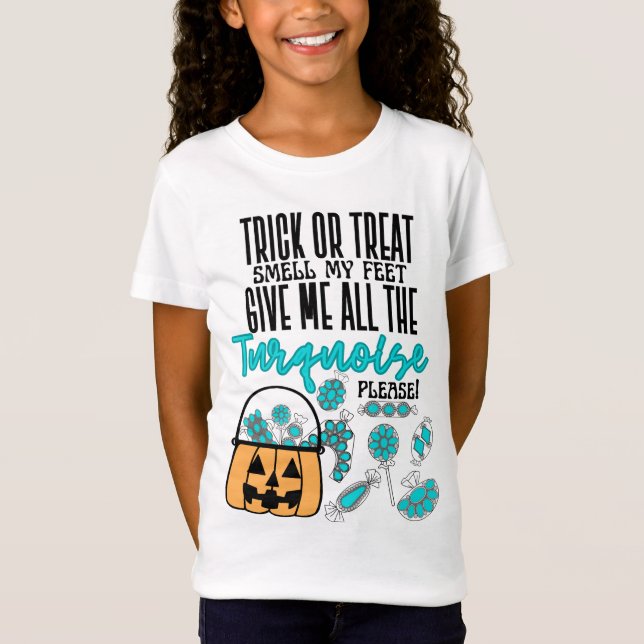 Camiseta Joyas turquesas de truco o trato (Anverso)