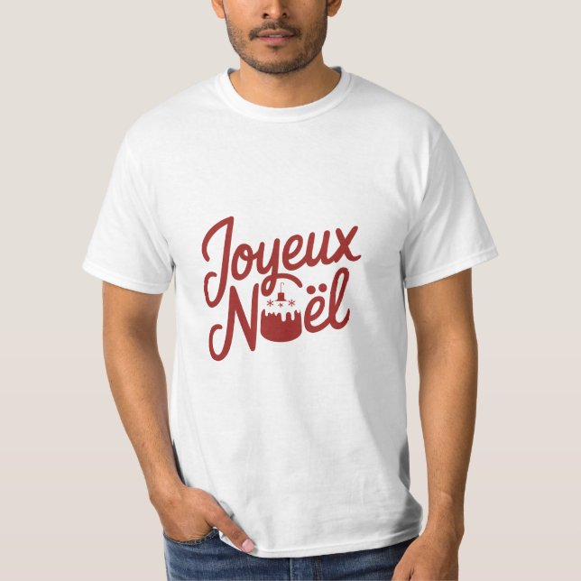 Camiseta Joyeux Noël - Bûche de Noël Christmas T-Shirt (Anverso)