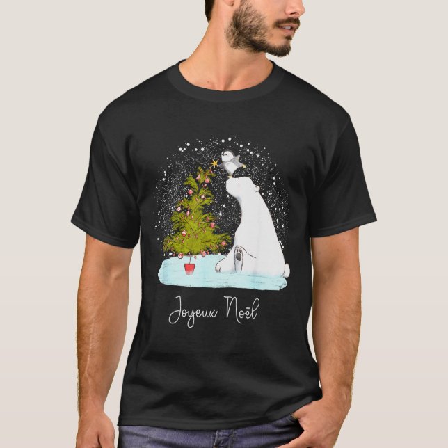 Camiseta Joyeux Noël - Cute Lar Bear Penguin Christmas  (Anverso)