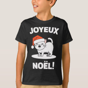 Camiseta Joyeux Noël Khao Manee Navidades de gato blanco Sa