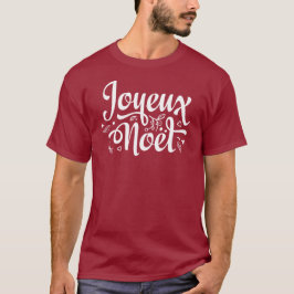Camiseta Joyeux Noel Rojo Francés Feliz Navidad