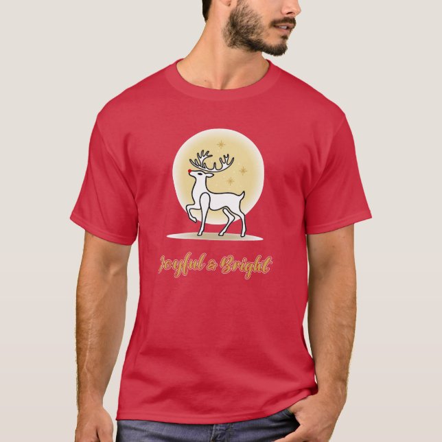 Camiseta Joyful & Bright Christmas Reindeer (Anverso)