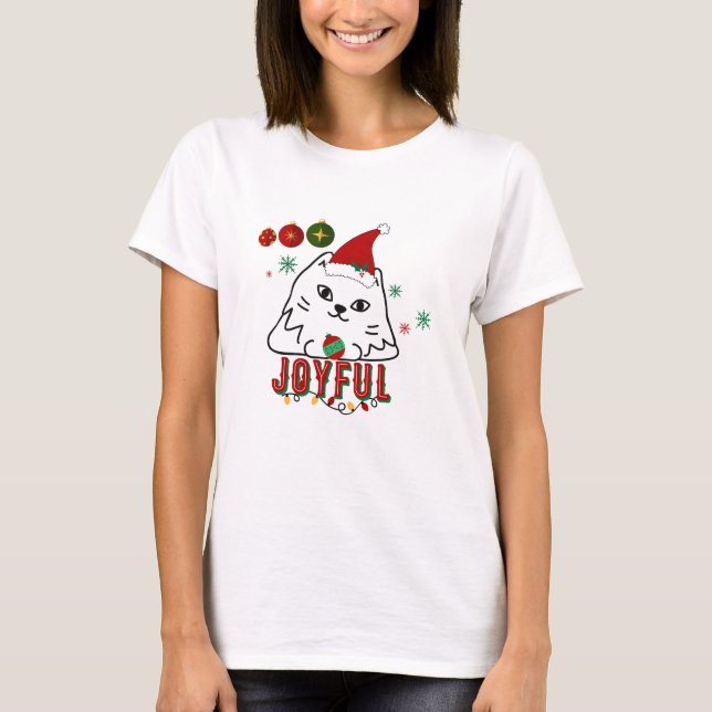 Camiseta Joyful Christmas Cat T-Shirt (Anverso)