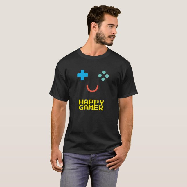 Camiseta Joyful Gamer - Emoticon de juegos retro (Anverso completo)