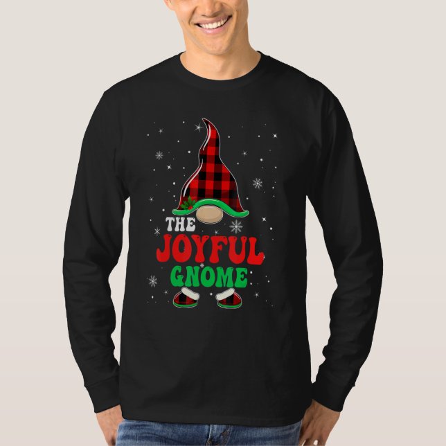 Camiseta Joyful Gnome Buffalo Plaid Matching Family Christm (Anverso)