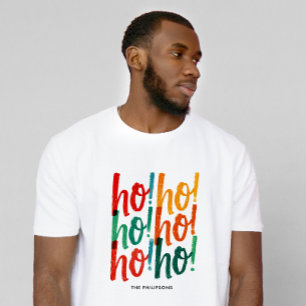 Camiseta Joyful Ho Ho Ho Ho Ho Ho Navidades rojos de color 