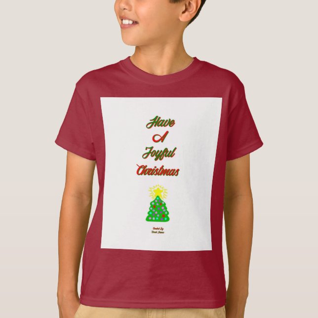 Camiseta Joyos Navidades Boys Maroon Basic T Shirt (Anverso)