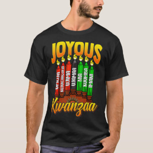 Camiseta Joyous Kwanzaa Kinara Velas Ombre 7 Principios