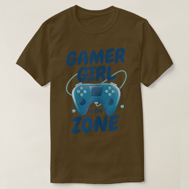 Camiseta Joystick Gamer Chica En El Vídeo Gracioso De Zone  (Diseño del anverso)