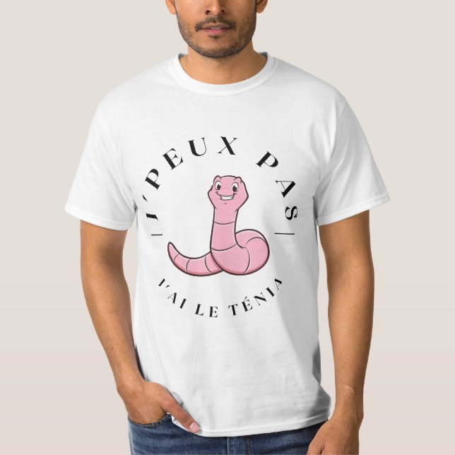 Camiseta J'peux pas j'ai le ténia (Anverso)