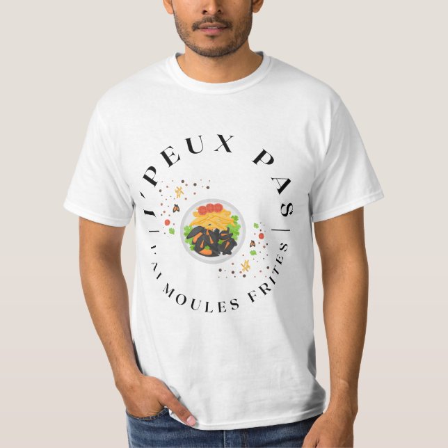 Camiseta J'peux pas j'ai moules frites (Anverso)