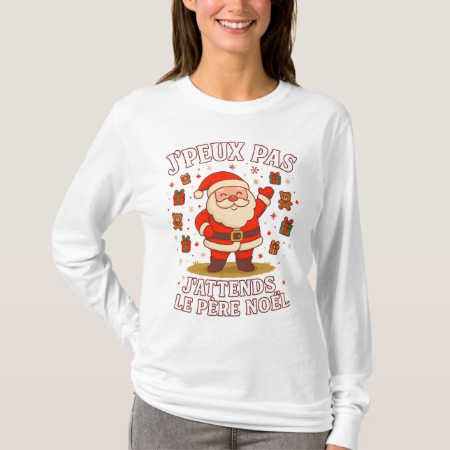 Camiseta J'peux pas J'attends Le Père Noël pull noel (Anverso)