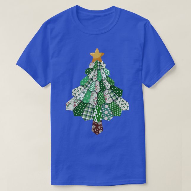 Camiseta jq6M Quilling Christmas Tree Merry Xmas Sew (Diseño del anverso)