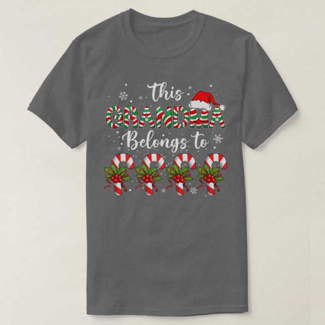 Camiseta Jqql Grandma Santa Hat Navidades Merry Xmas Candy (Diseño del anverso)