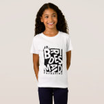 Camiseta Jr. Bridesmaid, fiesta de bodas<br><div class="desc">Moderna boda Junior Jr. Camisa de dama de honor,  camiseta de tipografía negra. Un regalo perfecto para los miembros de tu fiesta de bodas.</div>
