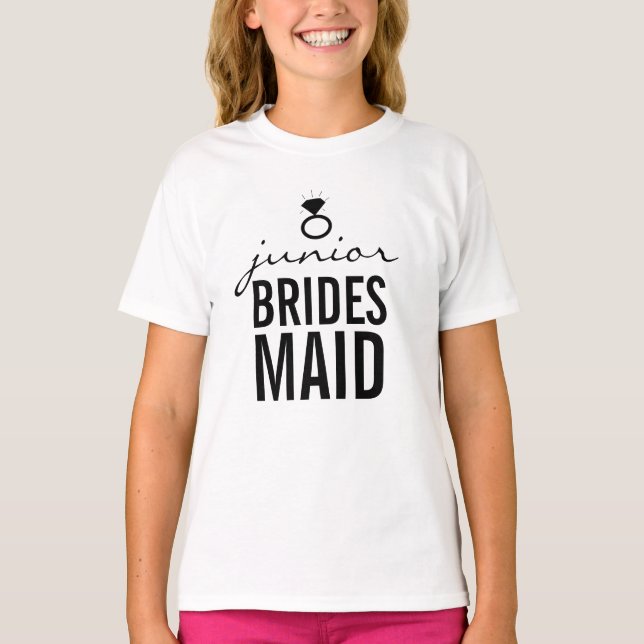 Camiseta - Jr. Bridesmaid's Ring (Bling) White (Anverso)
