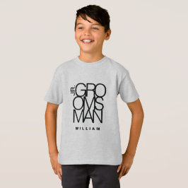 Camiseta Jr. Groomsman en tipografía negra, boda