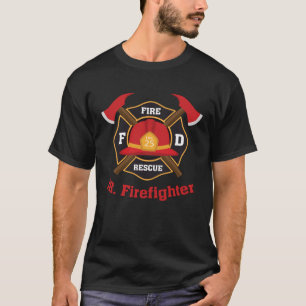 Camiseta Jr Junior Bombero Niño Ax Casco Silh