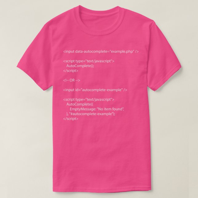 Camiseta Jsautocompletado encabezado 1 (Diseño del anverso)