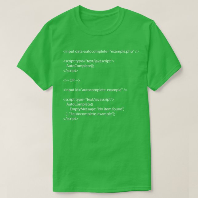 Camiseta Jsautocompletado encabezado 1 (Diseño del anverso)