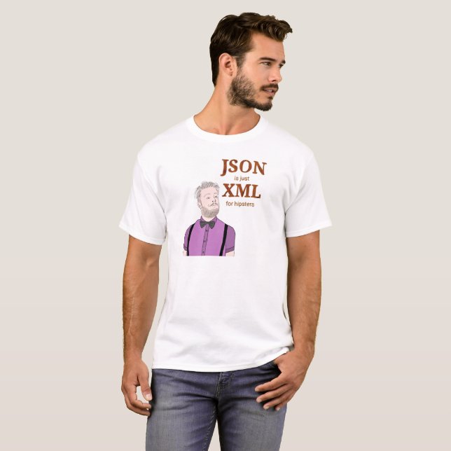 Camiseta JSON es apenas XML para los inconformistas (Anverso completo)