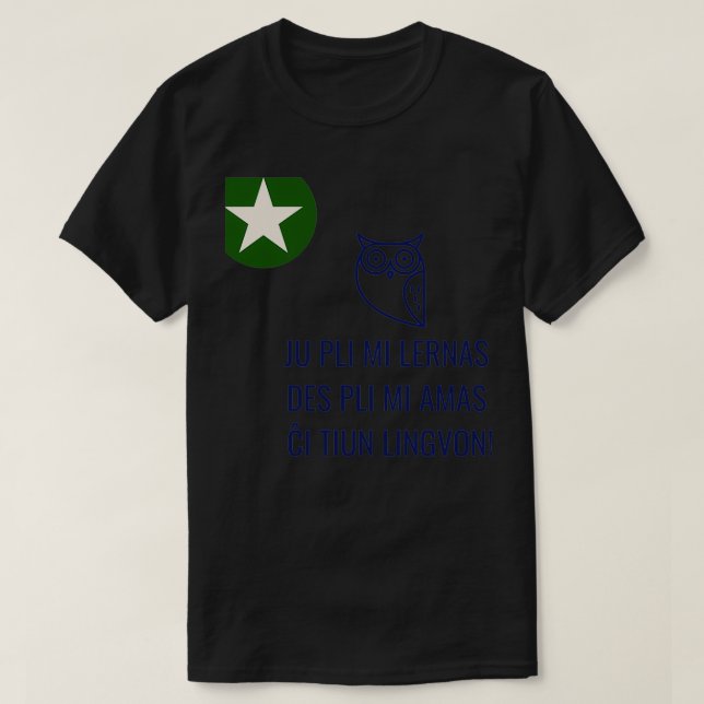 Camiseta Ju pli mi lernas des pli mi amas Hela (Diseño del anverso)