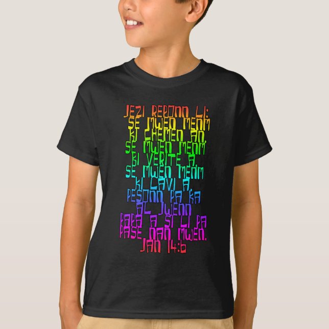 Camiseta Juan 14:6 Criollo haitiano (Anverso)