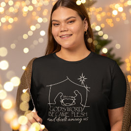 Camiseta Juan 1:14 Escritura de Navidades cristianos de la 