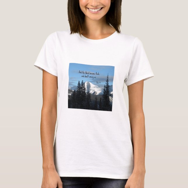 Camiseta Juan 1:14 Y la palabra se convirtió en carne... (Anverso)