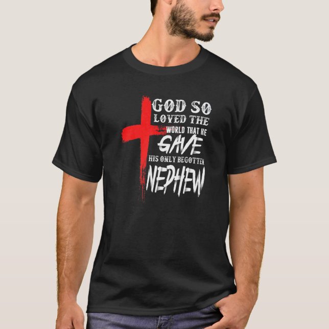 Camiseta Juan 316 Cruz Cristiana Biblia Sobrino Cristiano (Anverso)